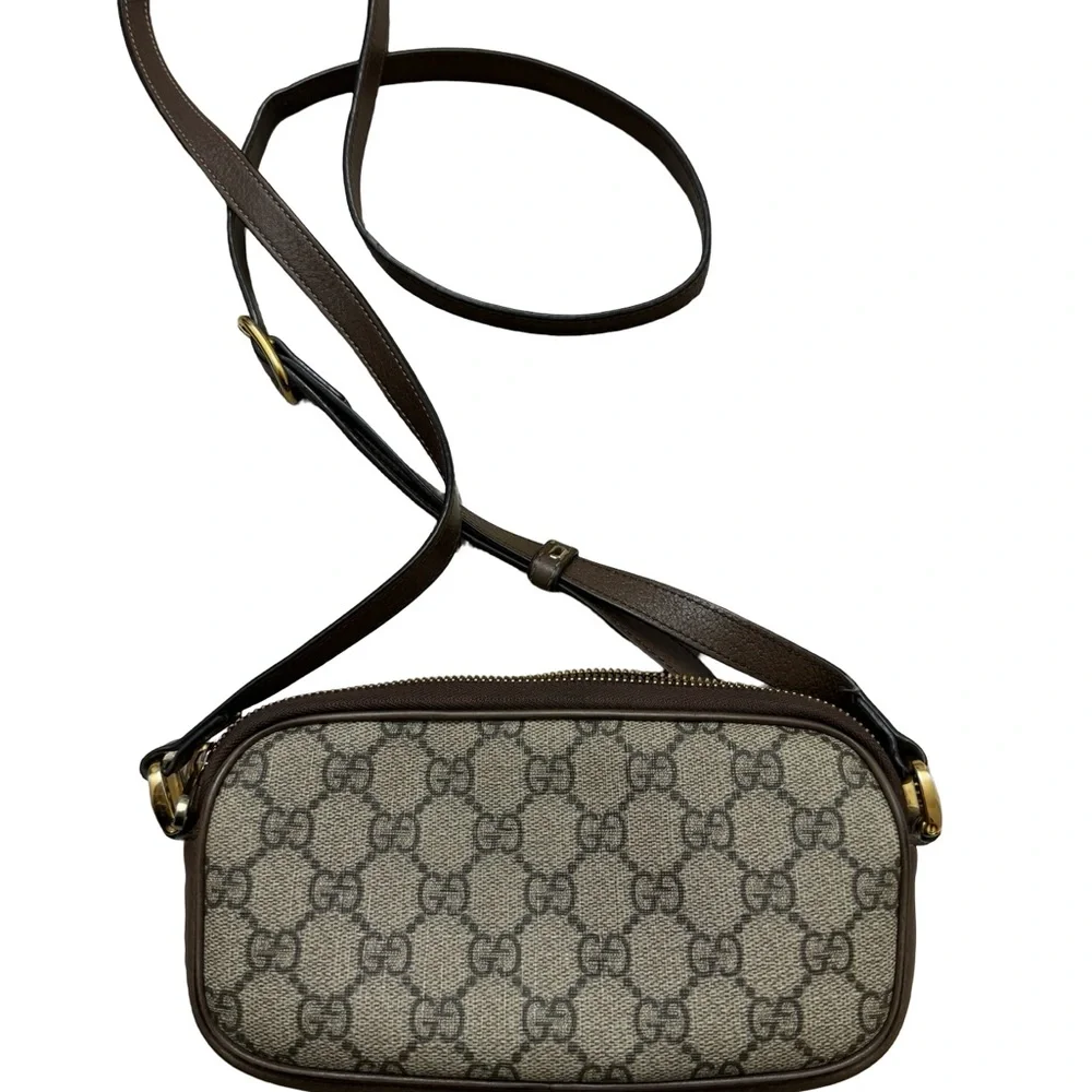 Gucci Mini Supreme Ophidia GG Canvas Crossbody Bag with Web Stripe - Picture 3 of 14